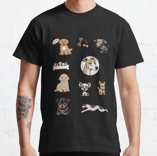 Cute Funny Dog Pack Cartoon Dog Gifts For Dog Lovers  Classic T-Shirt