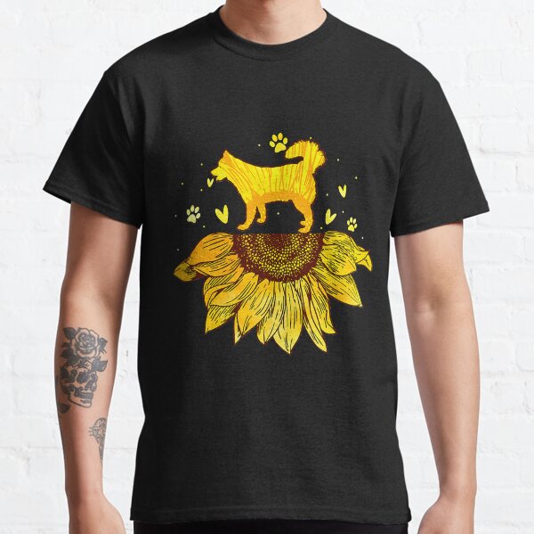 Husky Sunflower For Dog Lover Classic T-Shirt