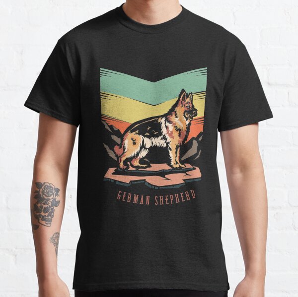 German Shepherd,Retro design for Dog Lovers Classic T-Shirt