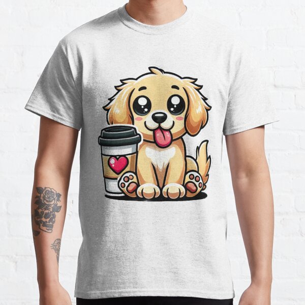 Golden Retriever Coffee Lover - Cute Dog Art Classic T-Shirt