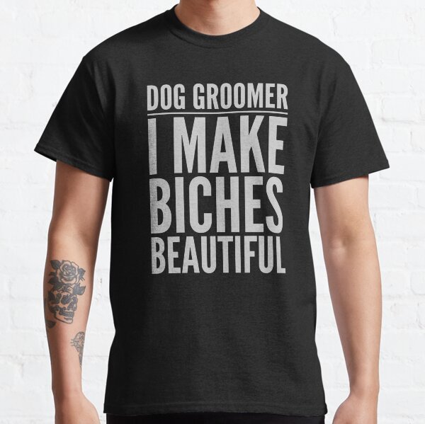 Floral Dog Groomer Dog Pet Grooming Gift  Classic T-Shirt