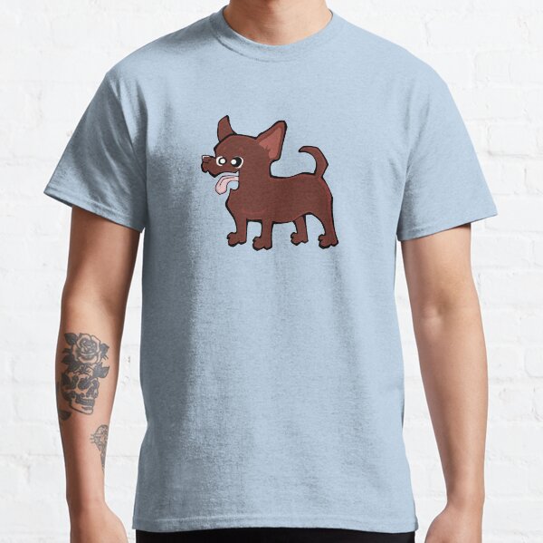 Chihuahua - Short Hair - Chocolate (Full Body) BLUE BG Classic T-Shirt