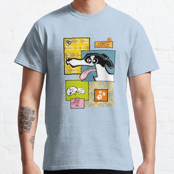 Greyhound - White and Black (Collage) Classic T-Shirt