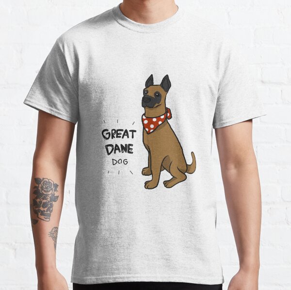 Great Dane dog wearing red scart Classic T-Shirt