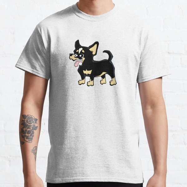 Chihuahua - Short Hair - Black (Full Body) WHITE BG Classic T-Shirt