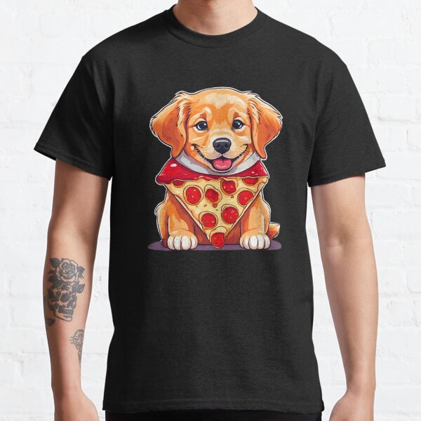 Golden Retriever Puppy in Pizza Costume - Funny Dog Lover Classic T-Shirt