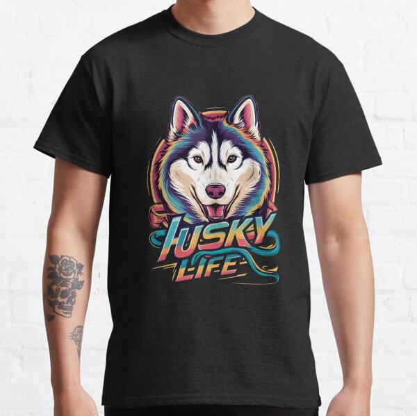 Colorful husky tshirt Classic T-Shirt