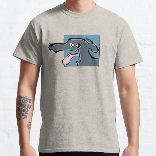 Greyhound - Blue (Face) YELLOW BG Classic T-Shirt