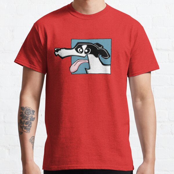 Greyhound - White and Black (Face) YELLOW BG Classic T-Shirt