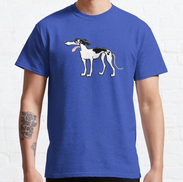 Greyhound - White and Black (Full Body) BLUE BG Classic T-Shirt