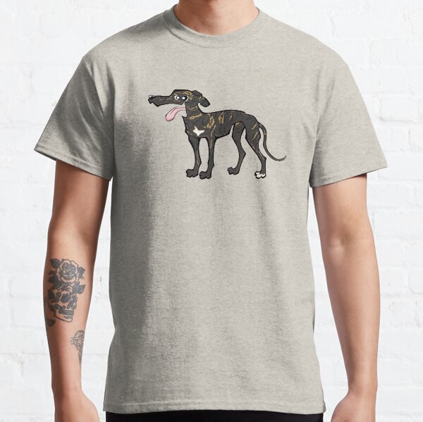 Greyhound - Dark Brindle (Full Body) YELLOW BG Classic T-Shirt