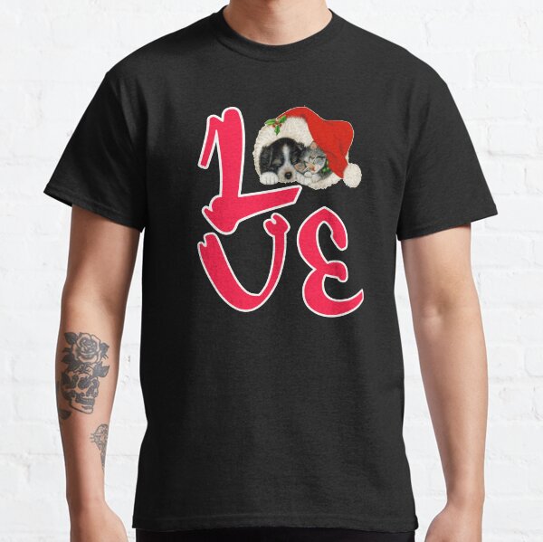 Love, christmas dog and cat Classic T-Shirt