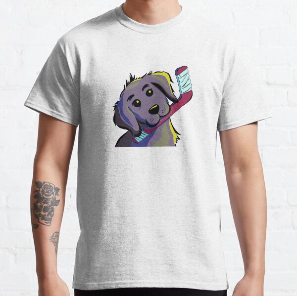 Adorable puppy hockey player Classic T-Shirt