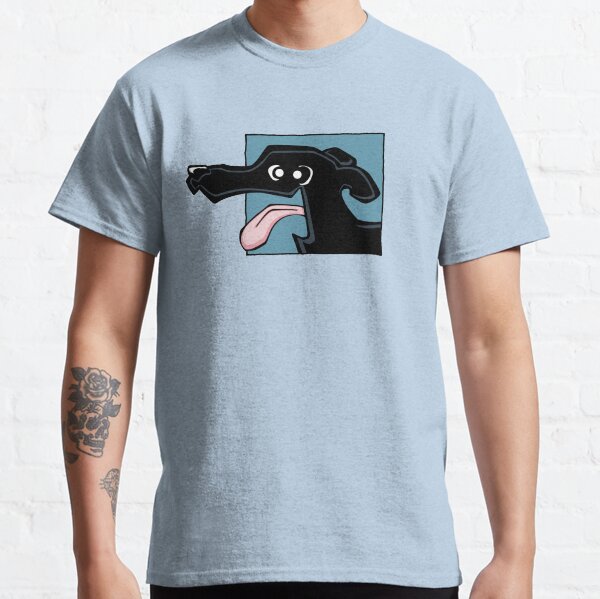 Greyhound - Black (Face) BLUE BG Classic T-Shirt