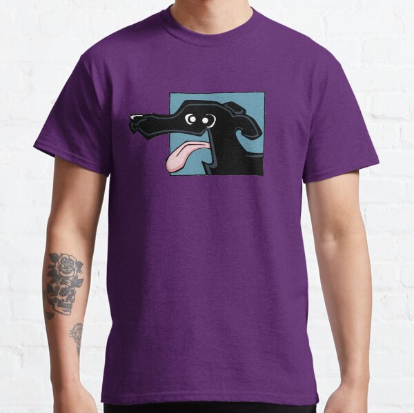 Greyhound - Black (Face) YELLOW BG Classic T-Shirt