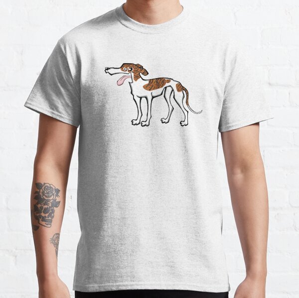 Greyhound - Dark Brindle and White (Full Body) WHITE BG Classic T-Shirt