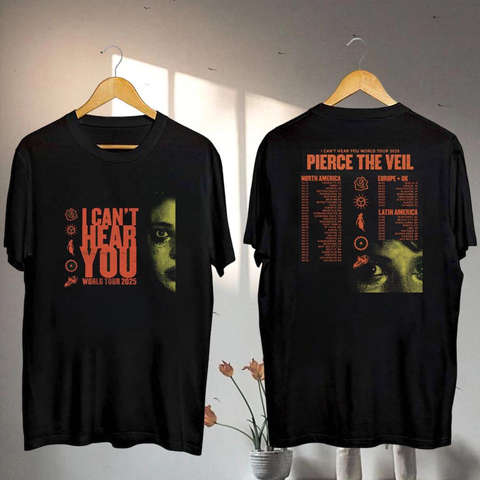 2025 Pierce The Veil I CanT Hear You Tour Shirt, Pierce The Veil Concert 2025, Pierce The Veil Fan Shirt, Pierce The Veil Merch, Rock Music