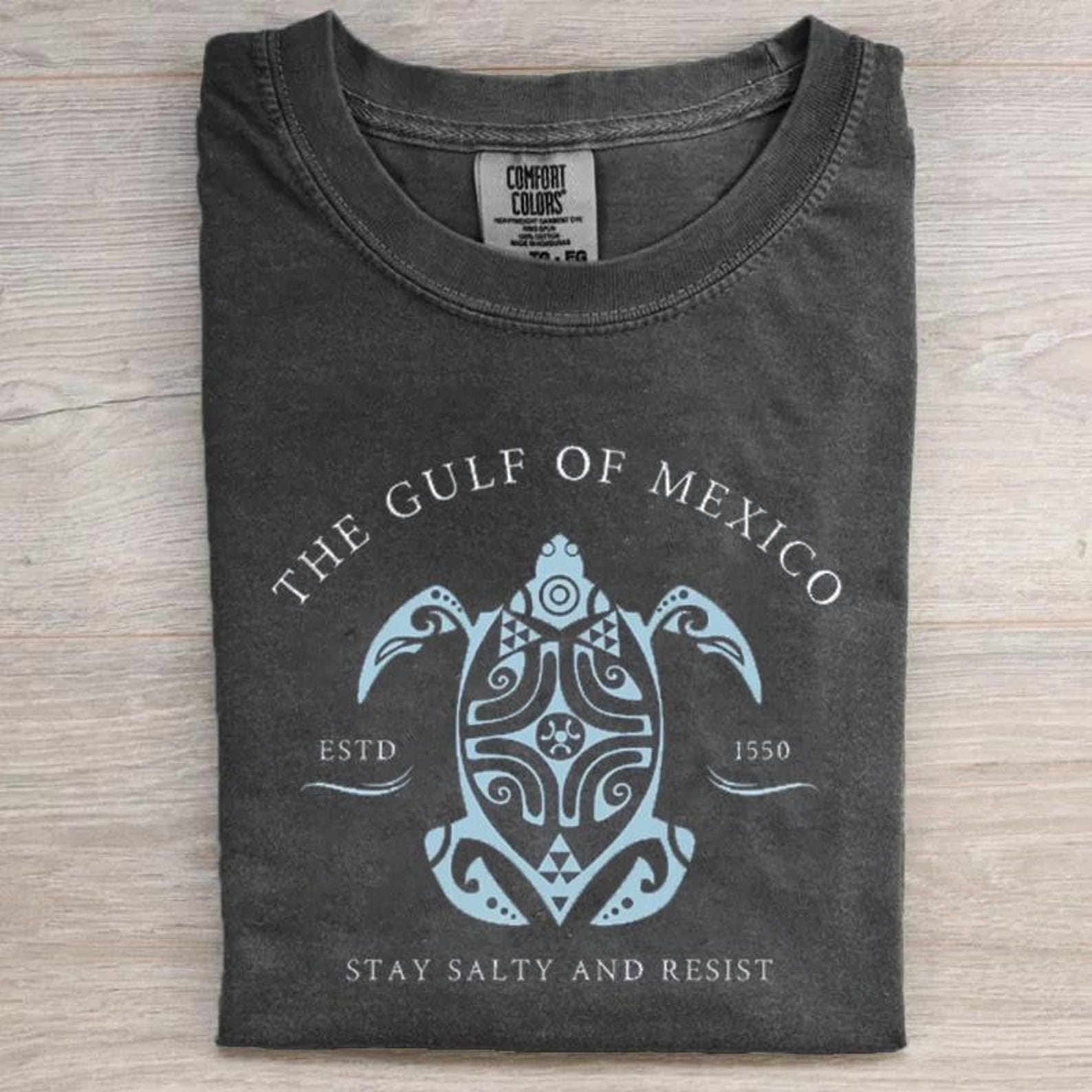 Gulf Of Mexico Stay Salty And Resisshirt, Mexico Beach Shirt, Texas Alabama Florida Beach, Turtle Gulf Of America Tee