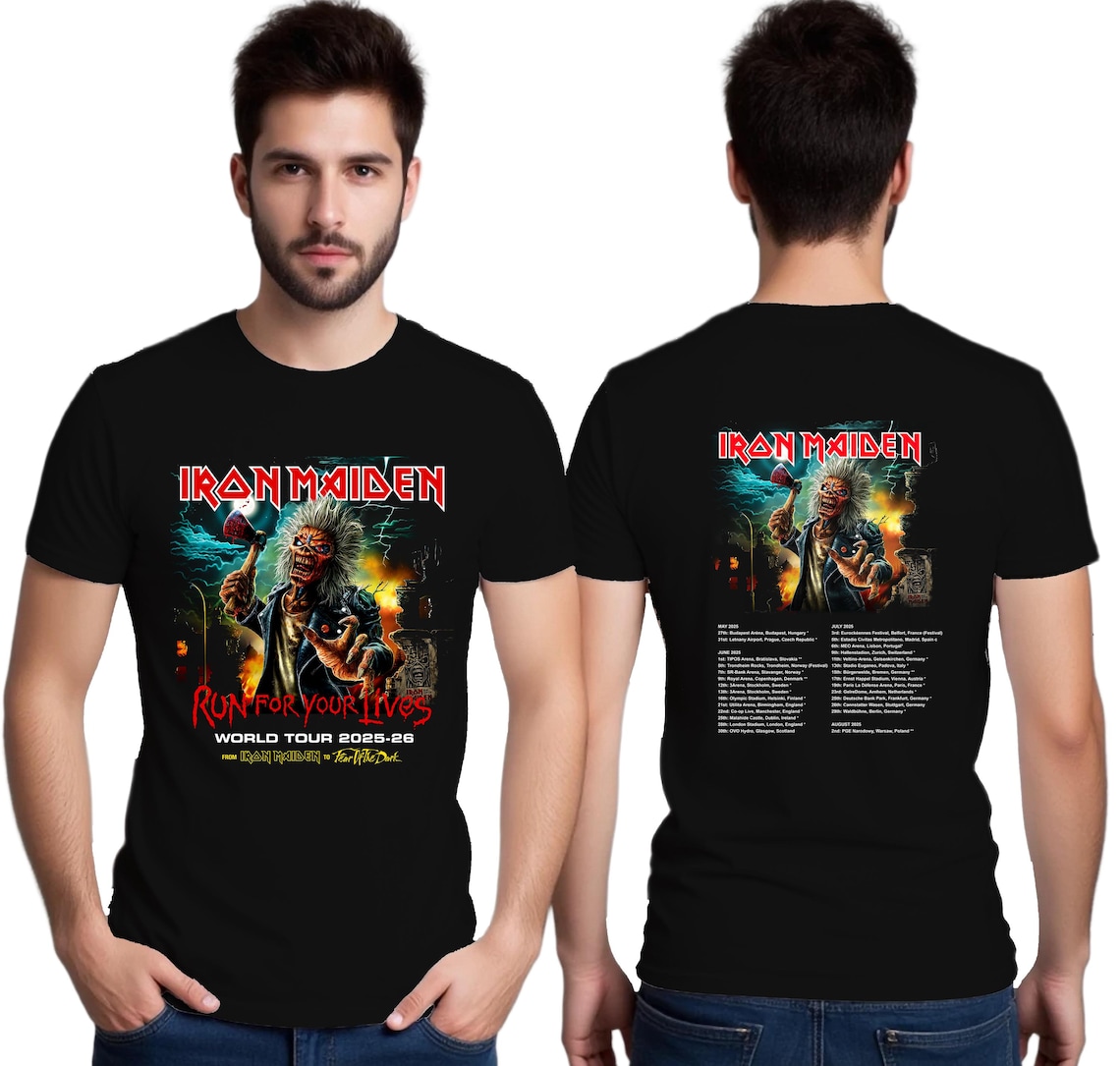 Iron Maiden Tour 2025-26 Shirt, Run For Your Lives Tour 2025 With Tour Dates