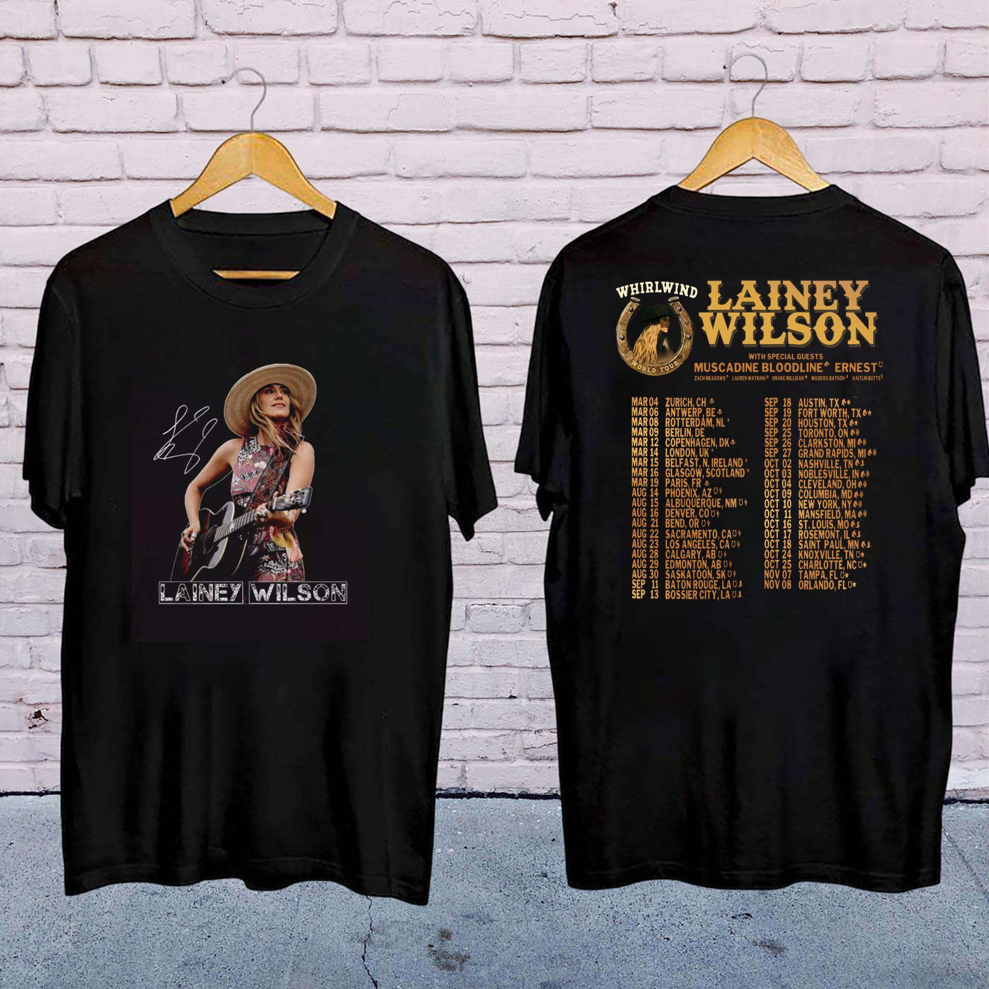 2025 Lainey Wilson Whirlwind World Tour Shirt, Lainey Wilson Country Music, Lainey Wilson Fan Gift, Lainey Wilson Merch, Lainey Wilson Shirt