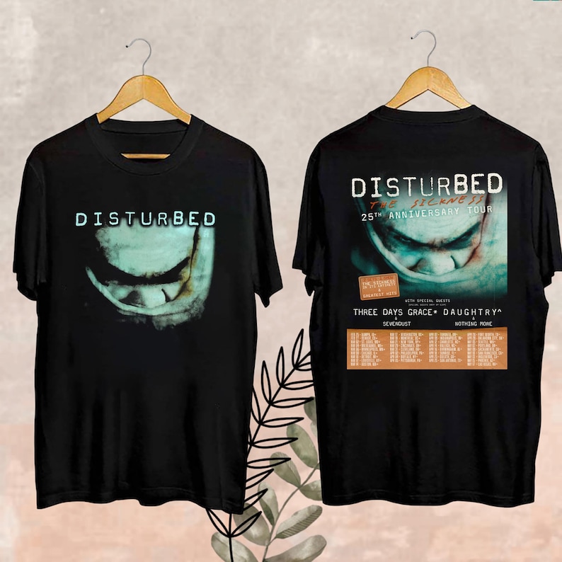 The Sickness 25Th Anniversary Tour Fan Shirt, Disturbed Tour 2025 Fan Gift, Disturbed The Sickness 25Th Anniversary Tour Date 2025 Merch