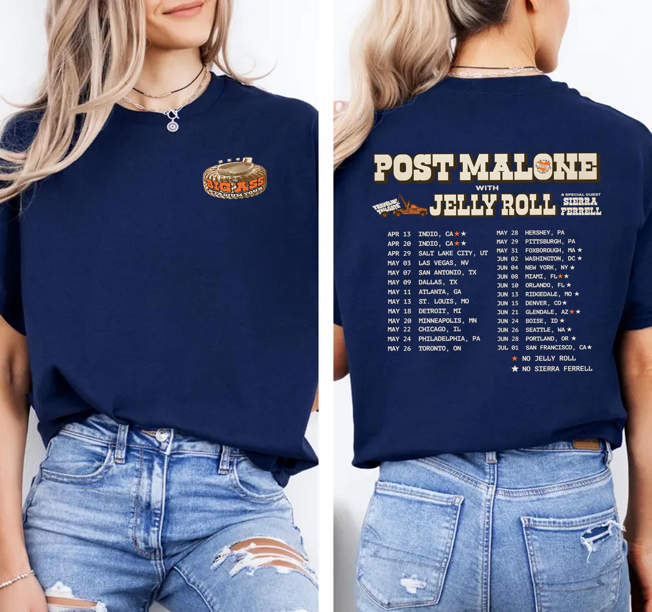 Big Ass Stadium Tour 2025 Shirt 2 Side, Vintage Malone Merch Shirt, Posty 2025 Tour Sweatshirt, Pop Music Shirt, Album Concert Tour 2025