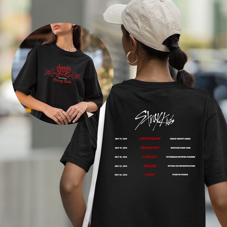 Stray Kids World Tour 2025 Tshirt, Stray Kids Europe Shirt, Dominate Skz Tshirt, Skz World Tour 2025 Announcement Tshirt, Straykids Merch