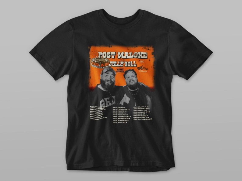Post Malone Jelly Roll Vintage Shirt, Post Malone Vintage Tee, Posty 2025 Tour, Jelly Roll, Retro Posty 90S Shirt Cotton Tee, Post Malone