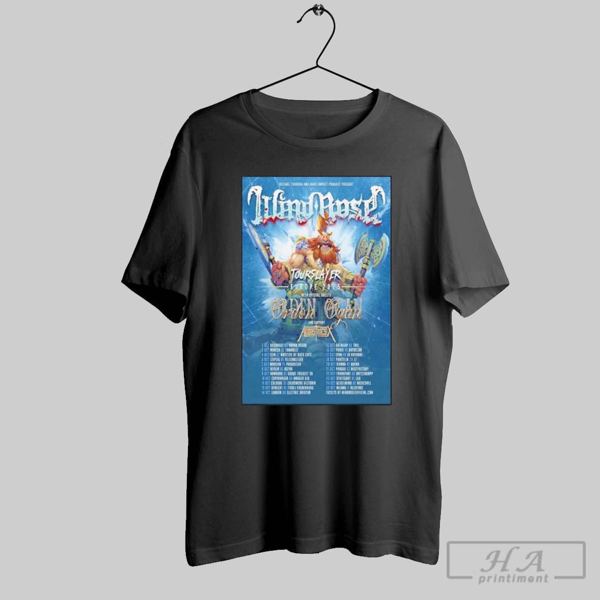 Wind Rose Tour Slayer Europe 2025 Poster Shirt