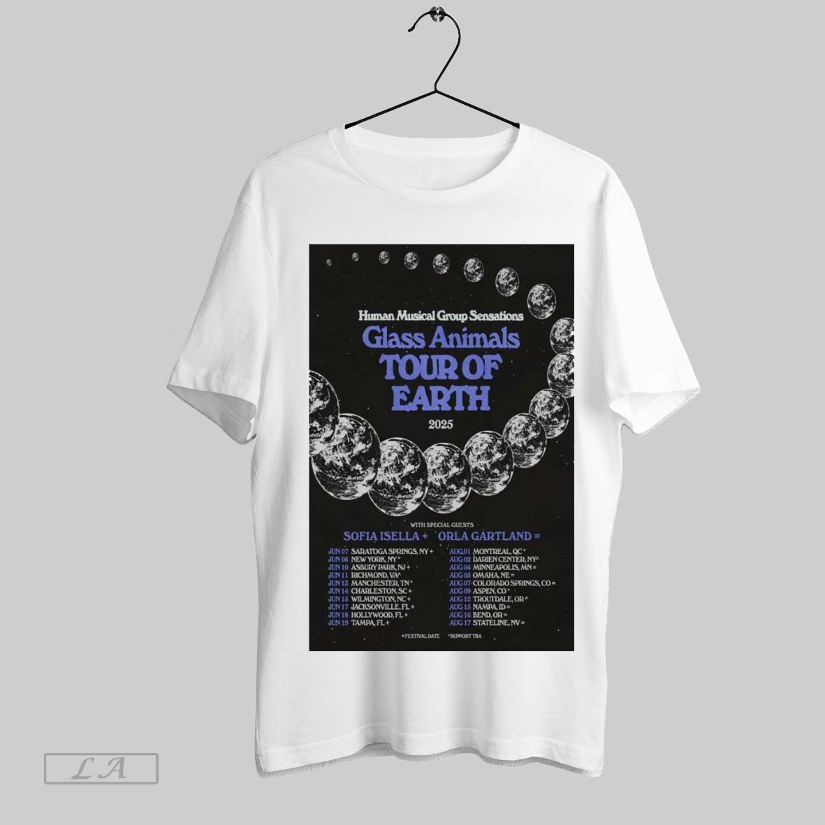 Top Poster Human Musical Group Sensations Glass Animals Tour Of Earth 2025 With Special Guests Sofia Isella Orla Gartland SweatshirtShirt