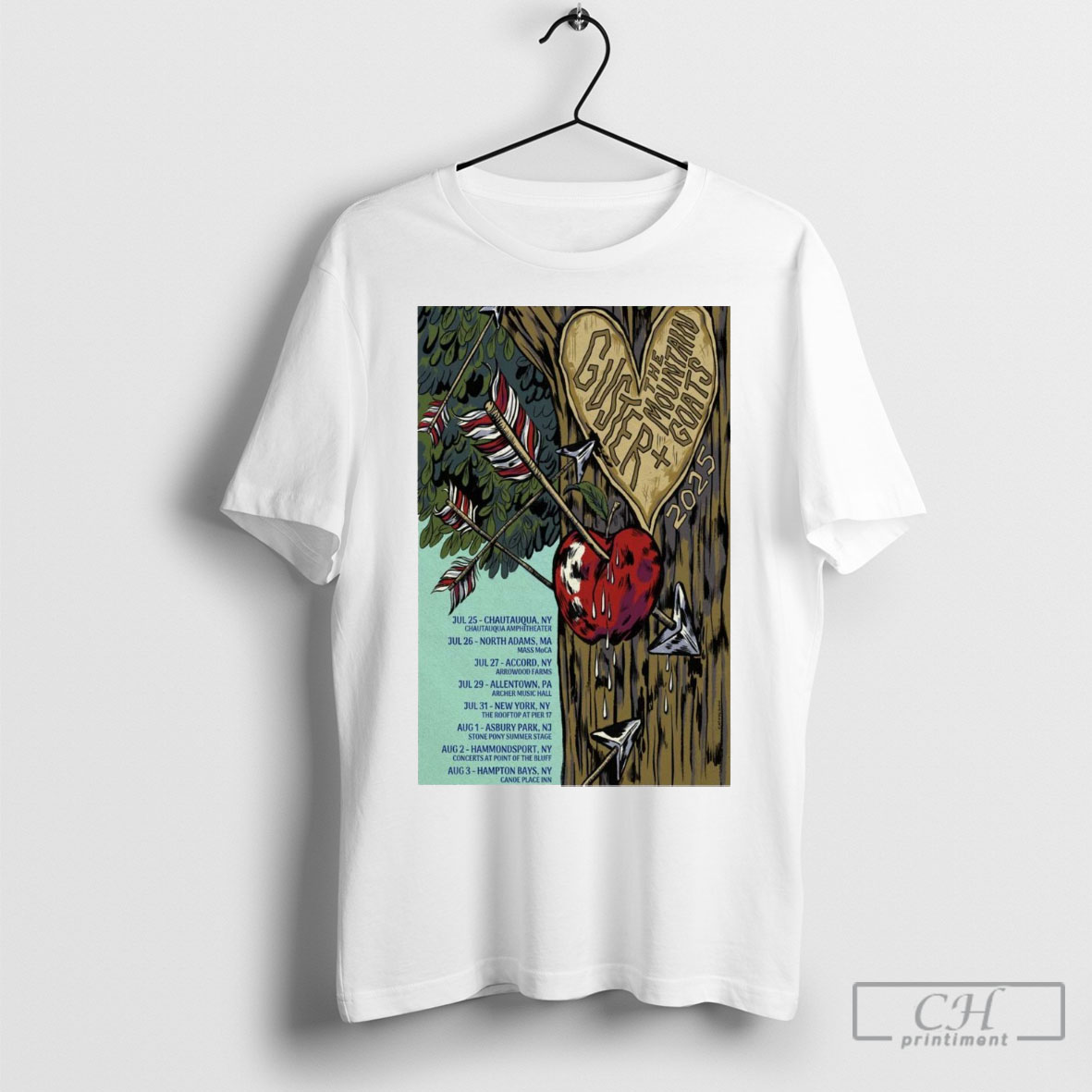 The Mountain Goats Guster Tour 2025 July 25 Chautauqua Ny Chautauqua Amphitheater Shirt