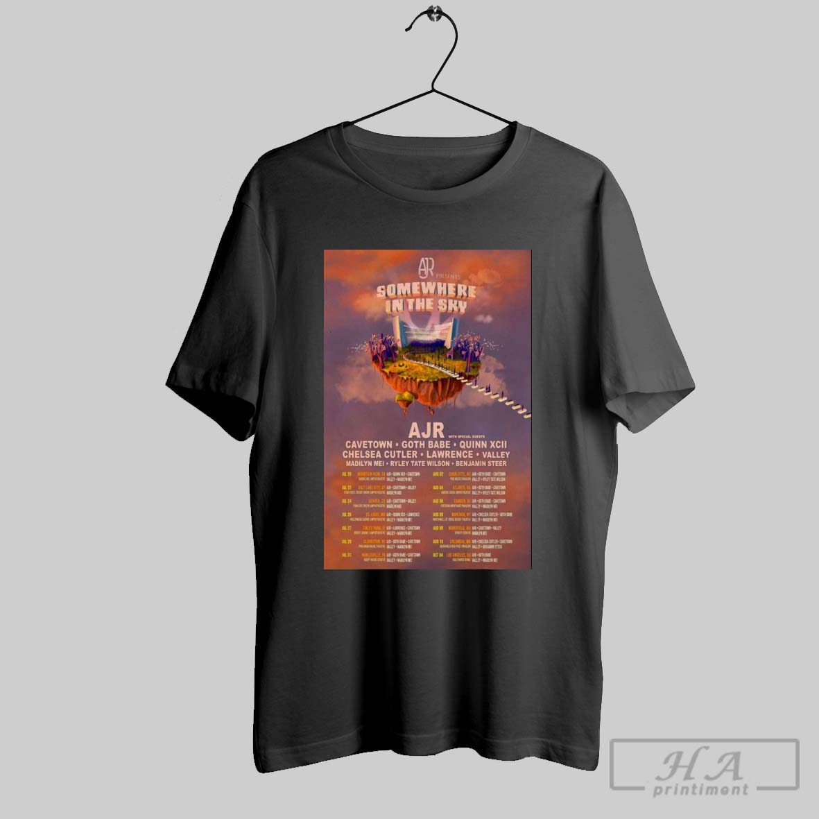 Poster Ajr Somewhere In The Sky Tour 2025 With Special Guests Cavetown Goth Babe Quinn Xcii Chelsea Cutler Shirt