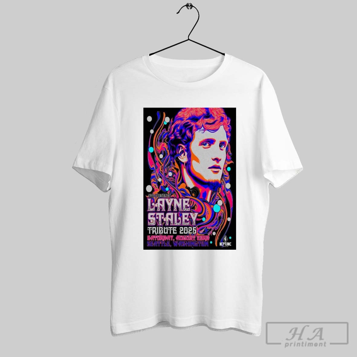 Official Poster Layne Staley Tour Saturday August 23 2025 Neptune Theatre Seattle Washington Painting Shirt
