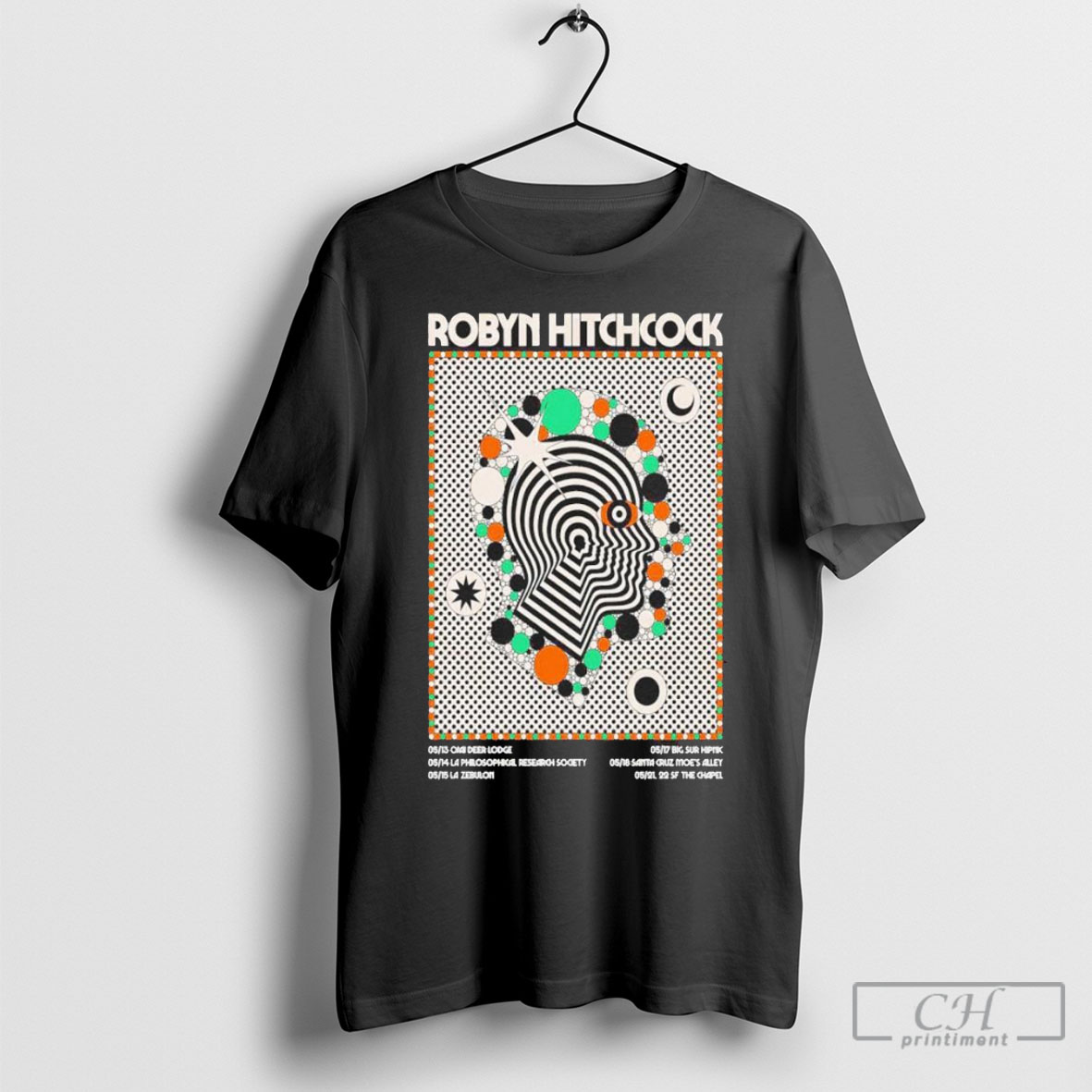 Official Robyn Hitchcock California Tour 2025 Poster Shirt