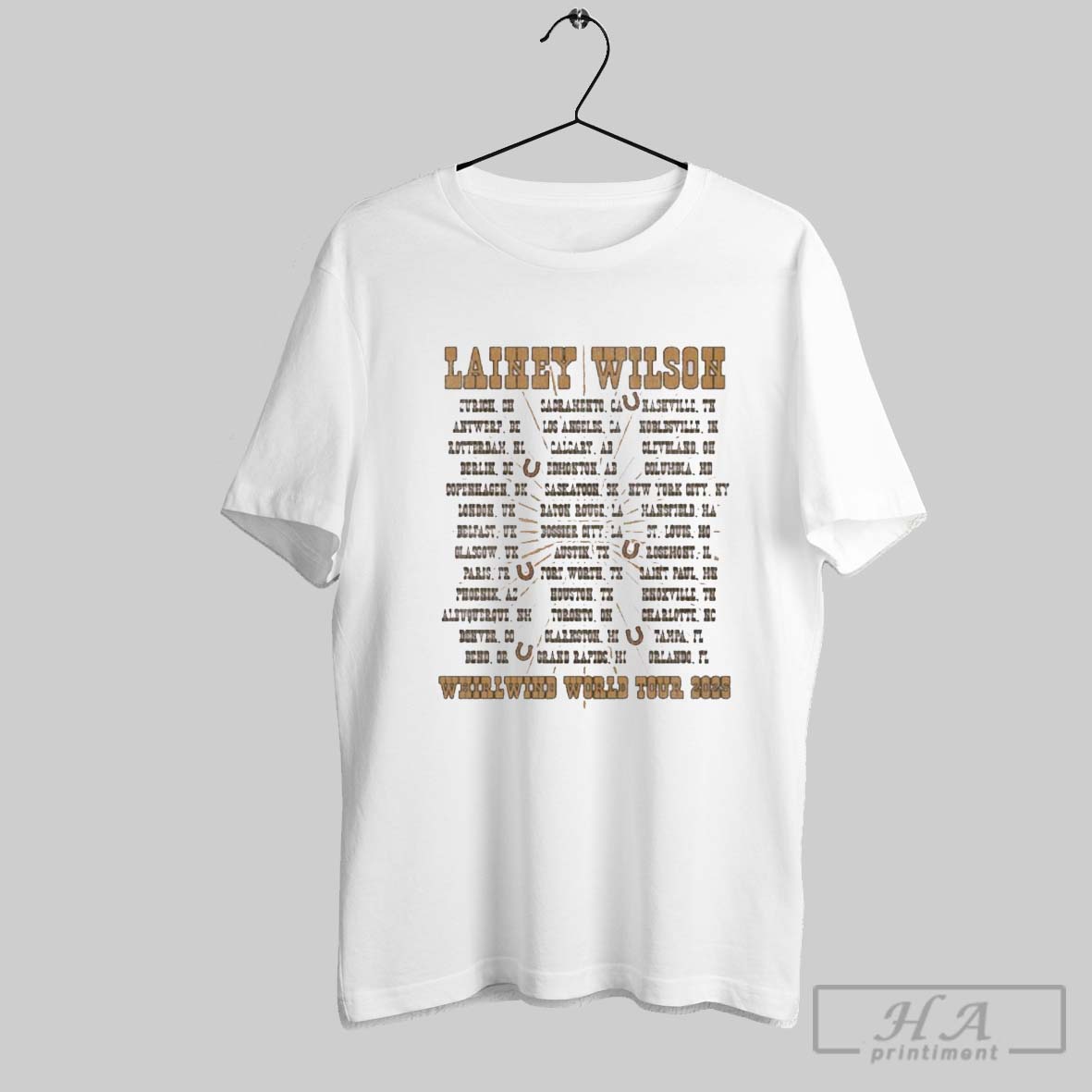 Official Lainey Wilson Whirlwind World Tour 2025 Dates Merch Shirt