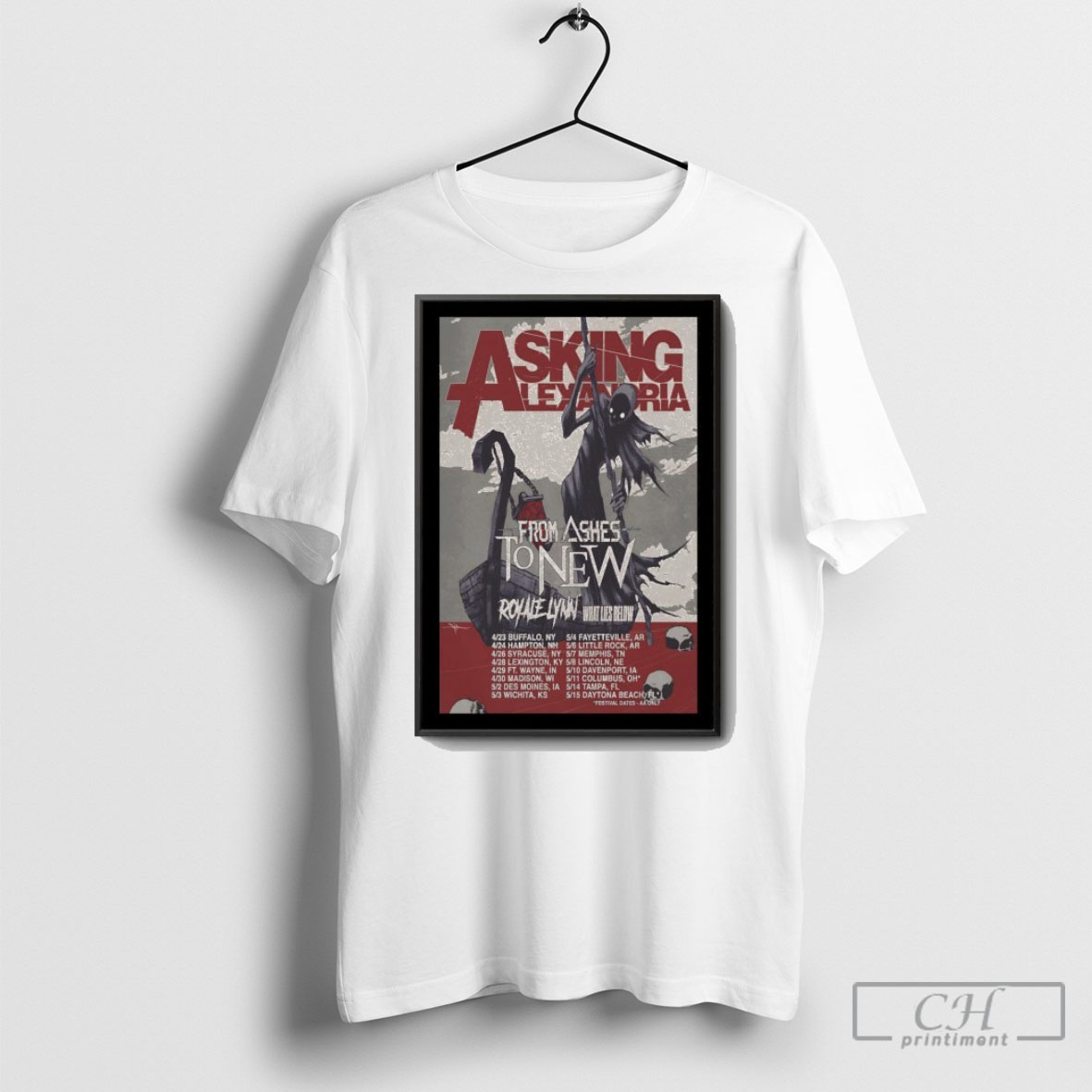Official Poster Asking Alexandria Tour 2025 Shirt