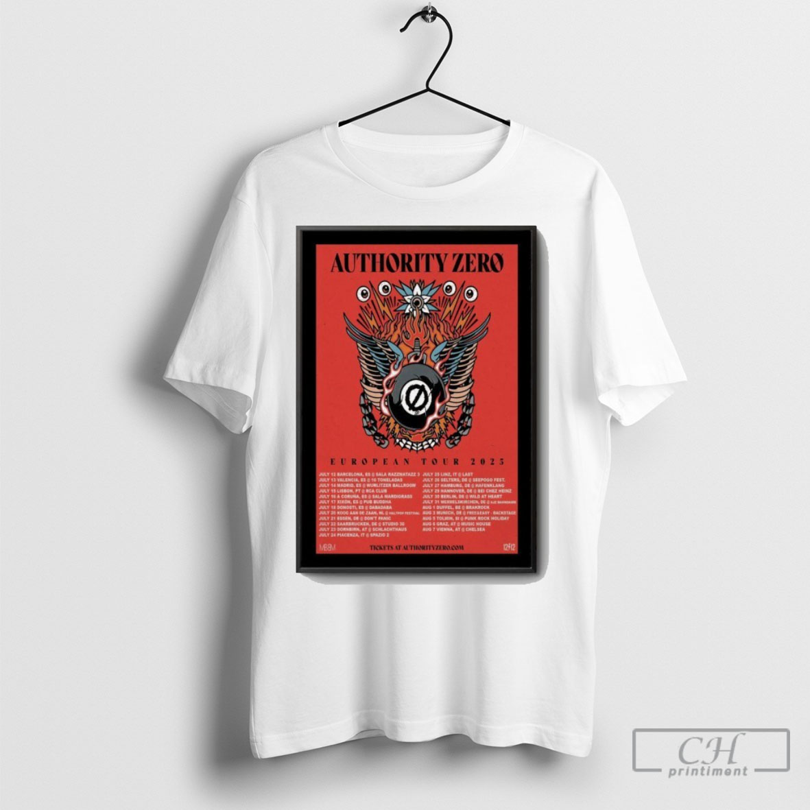 Official Authority Zero European Tour 2025 Poster Shirt