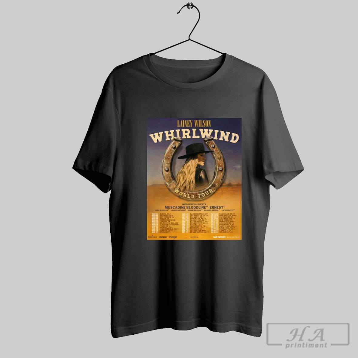Lainey Wilson Announces 2025 Whirlwind World Tour Poster Merch Shirt