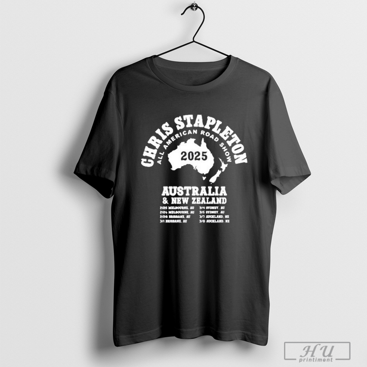 Chris Stapleton 2025 Australia Zealand Alt Tour Dates Shirt