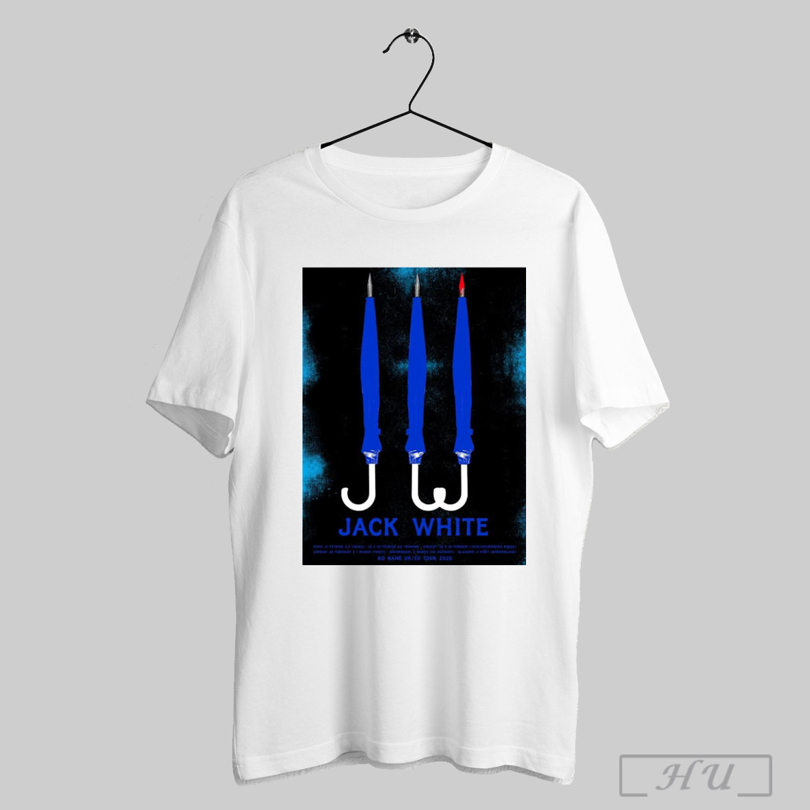 Trendy Poster Jack White No Name Uk Eu Tour 2025 Paris 21 La Cigale 22 23 Le Trianon Shirt