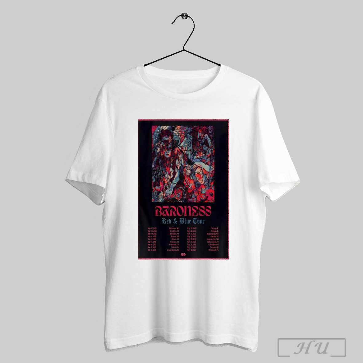 Trendy Poster Baroness Red And Blue North American Tour 2025 May 07 Baltimore Md May 08 Brooklyn Ny Shirt