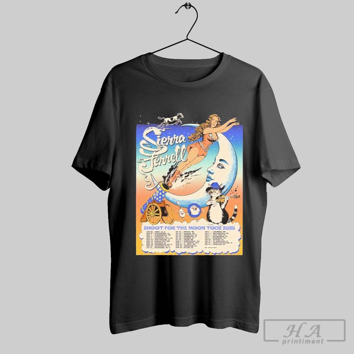 Sierra Ferrell Shoot For The Moon Tour 2025 North America Tour Dates Two Sides Unisex Shirt