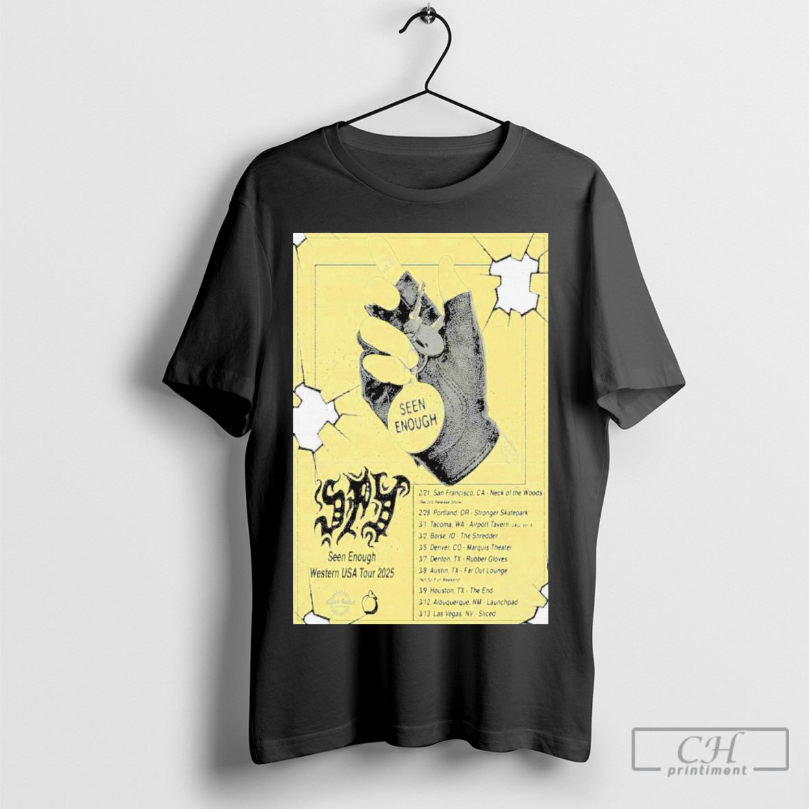 Spy Band Seen Enough Western Usa Tour 2025 Poster Shirt Tee