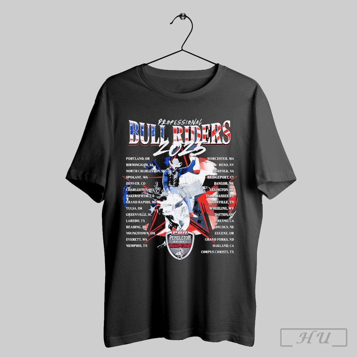 Professional Bull Riders Velocity Tour 2025 Routing Shirt