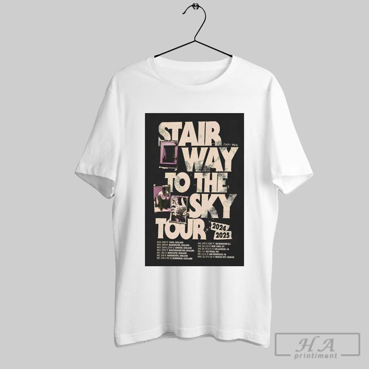 Poster Zayn Malik Stairway To The Sky Tour 2024 2025 Nov 23Rd Leeds England Shirt