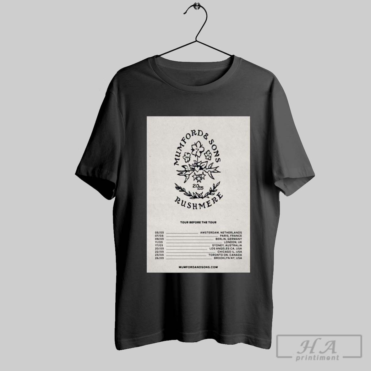 Poster Mumford Sons Rushmere Tour Before The Tour 2025 Shirt