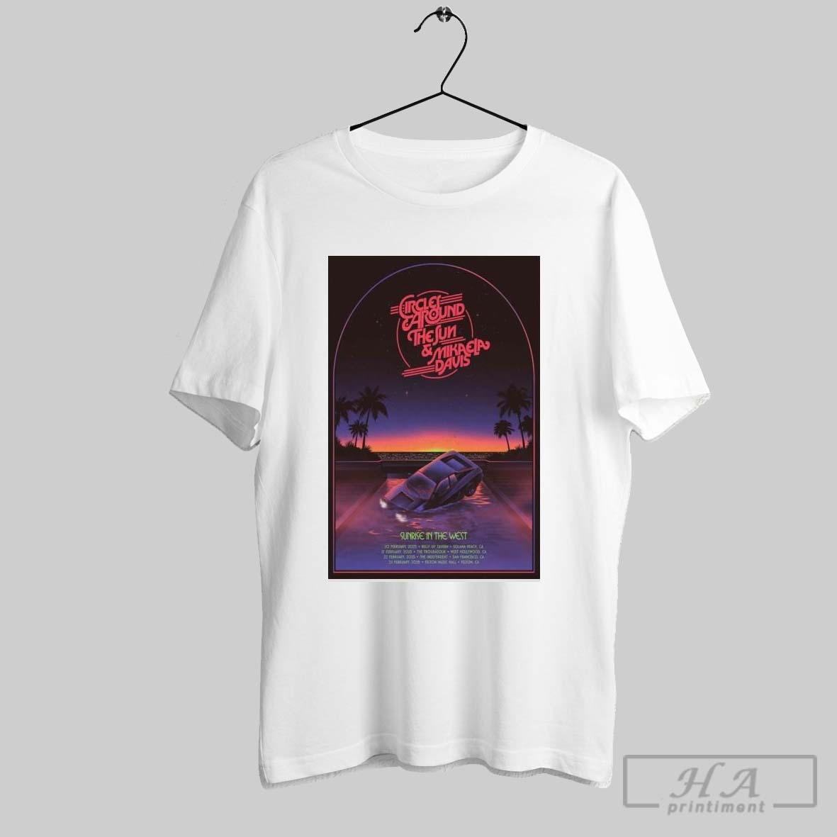 Poster Circles Around The Sun And Mikaela Davis Sunrise In The West Tour 2025 Shirt