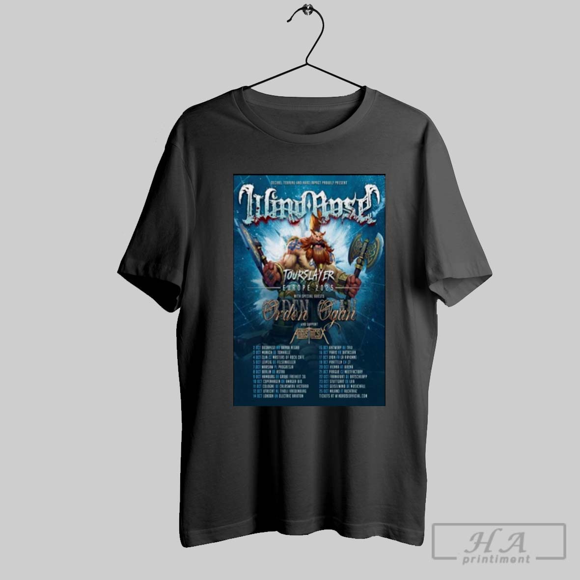 Official Wind Rose Tour Slayer Europe 2025 Poster Shirt