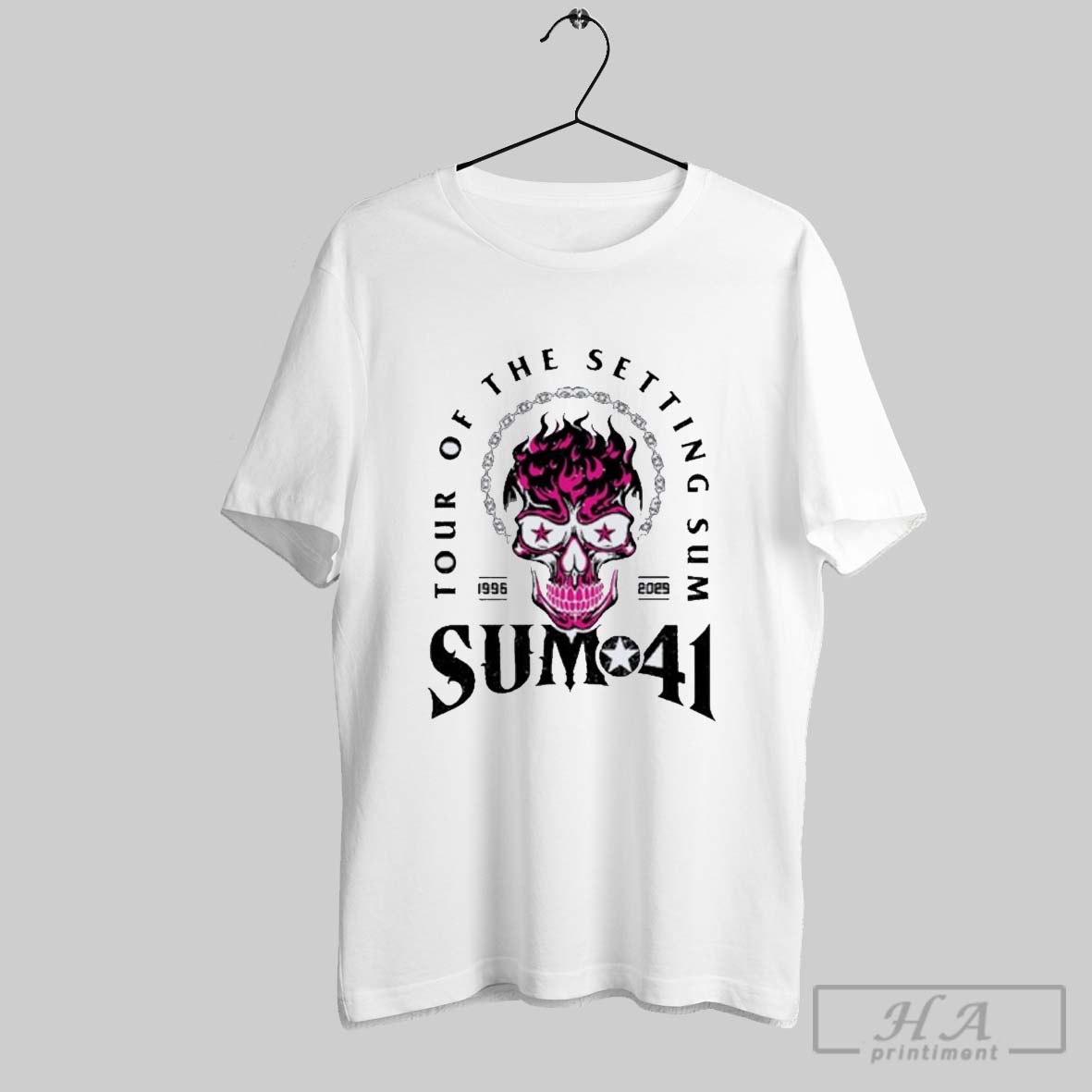 Official Sum 41 Tour Of The Setting Sum 2025 Skull Shirt