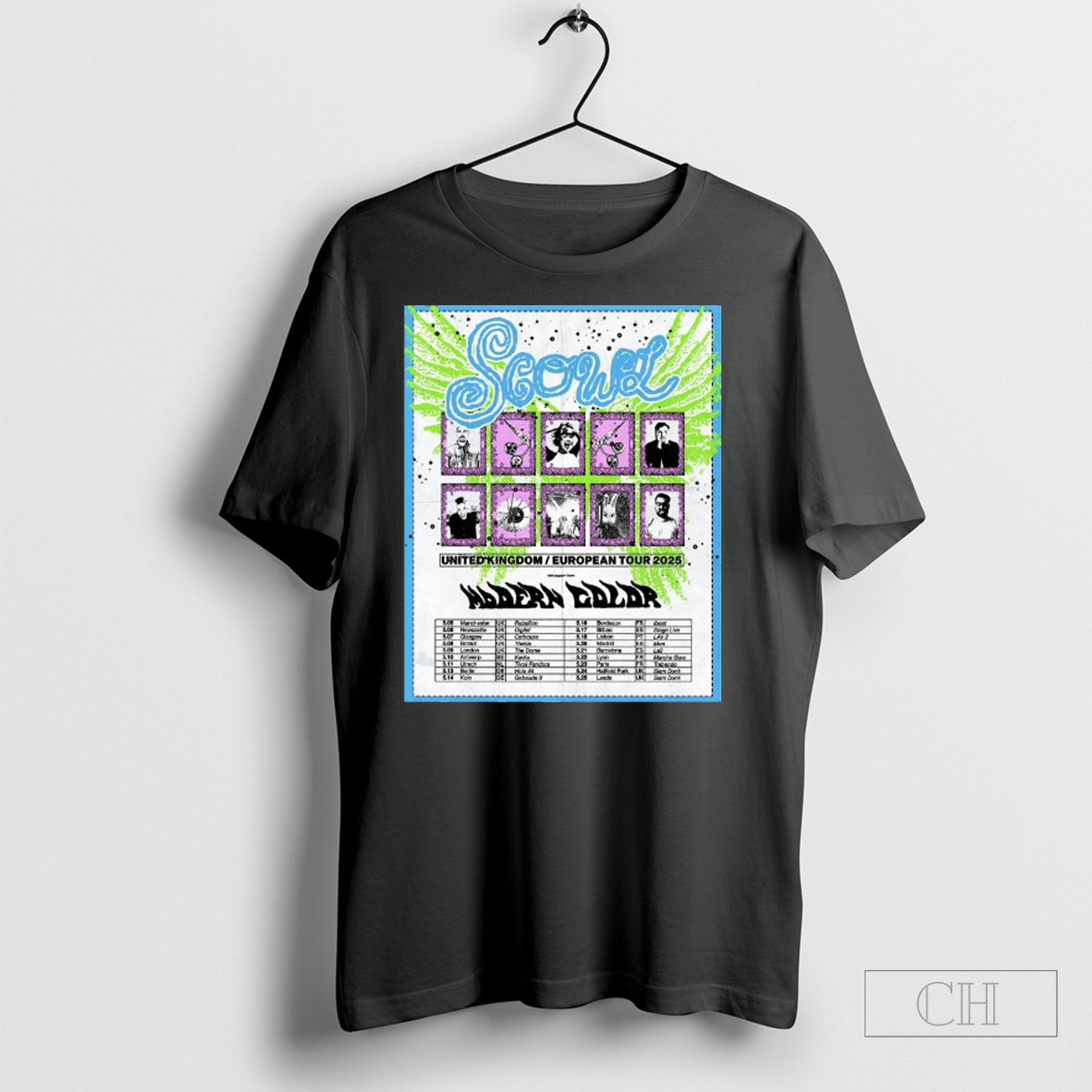 Official Poster Scowl United Kingdom European Tour 2025 5 05 Manchester Uk Rebellon 5 06 Newcastle Uk Digital Shirt